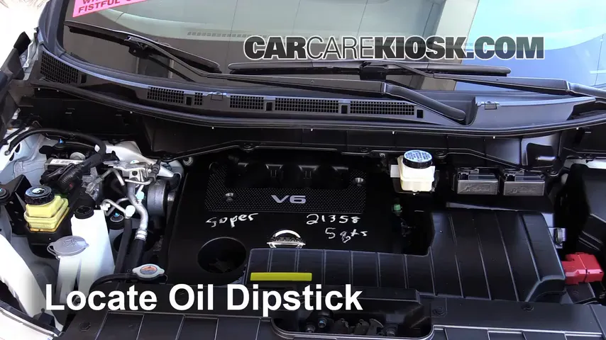 2012 Nissan Quest SV 3.5L V6 Aceite Controlar nivel de aceite
